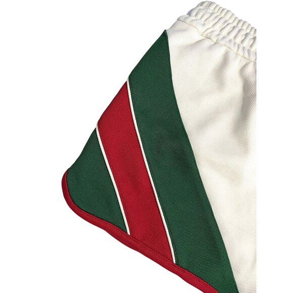 Gucci White Athletic Shorts With Green & Red Stripes Drawstring Waist Embroidere - Picture 7 of 16